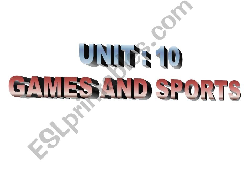 Games and Sports powerpoint