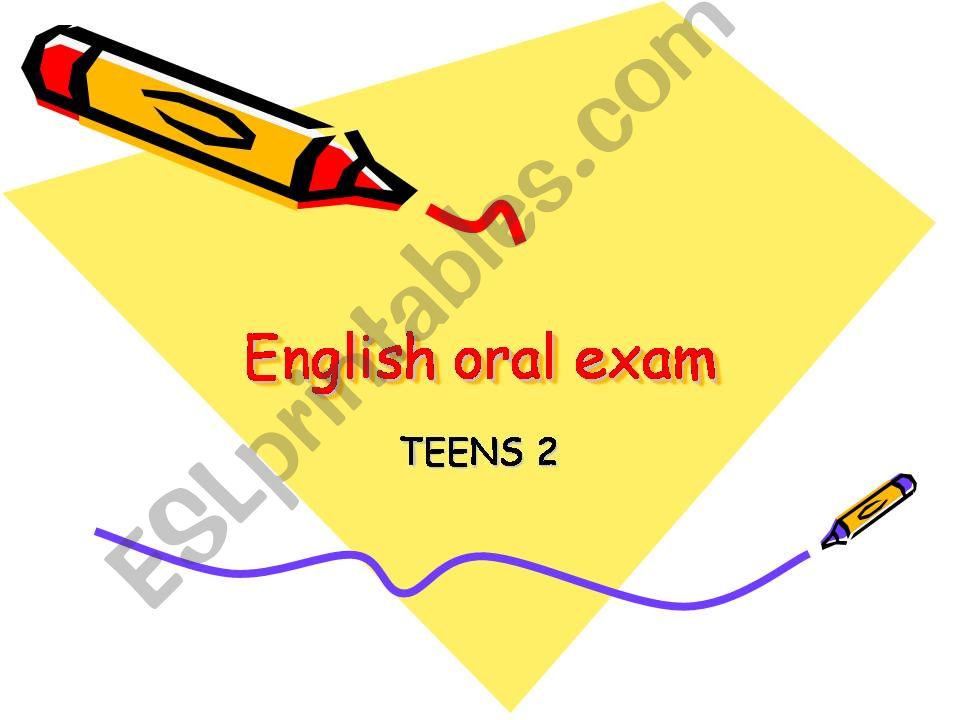 English oral exam for Kids  powerpoint