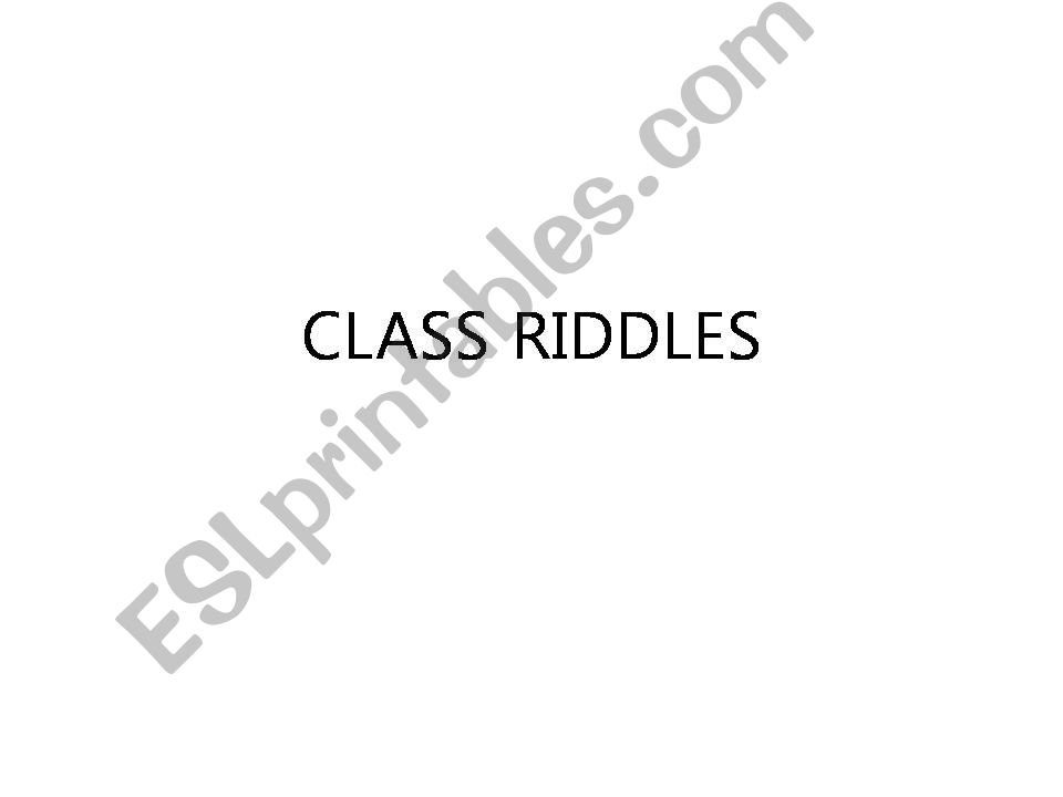 Warm Up Riddles powerpoint