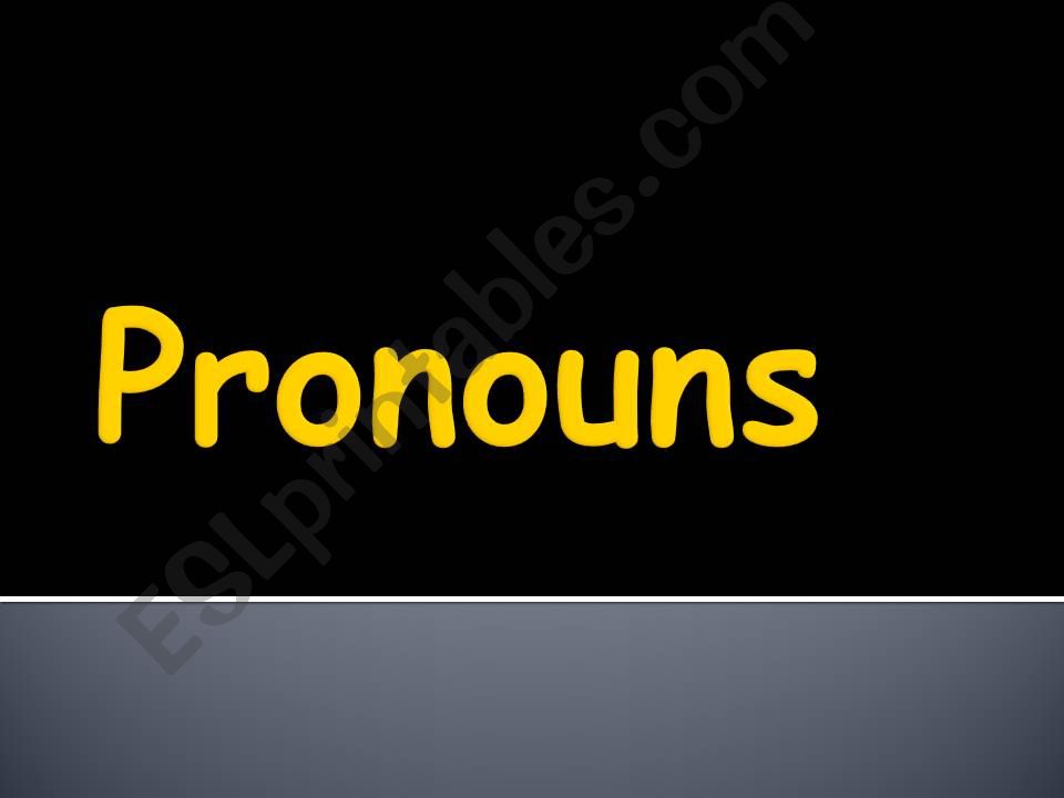 Subject Pronouns powerpoint