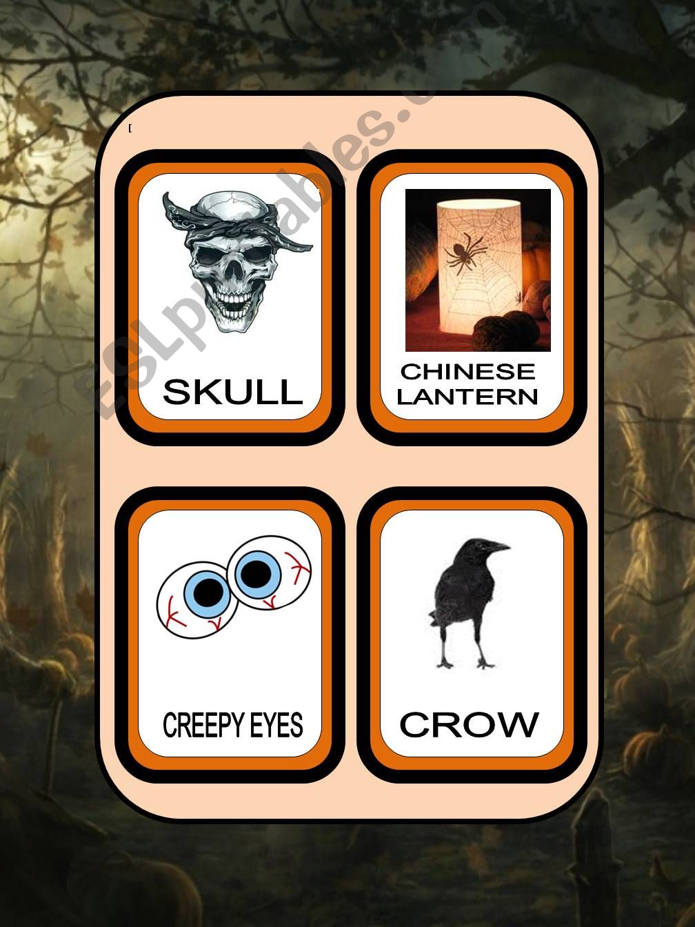 Halloween flash cards part 2 powerpoint