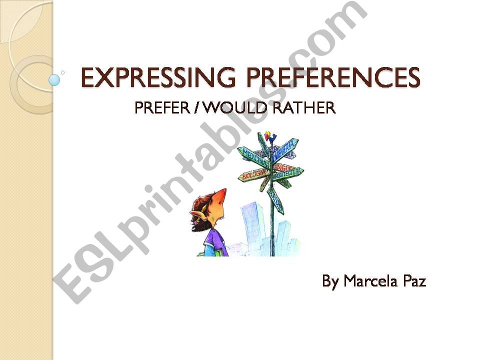 EXPRESSING PREFERENCES powerpoint