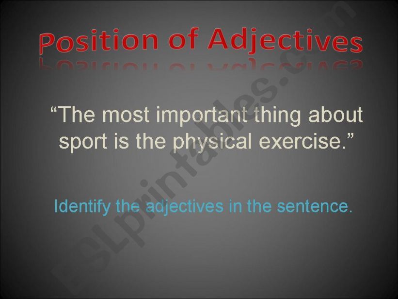 Position of adjectives powerpoint