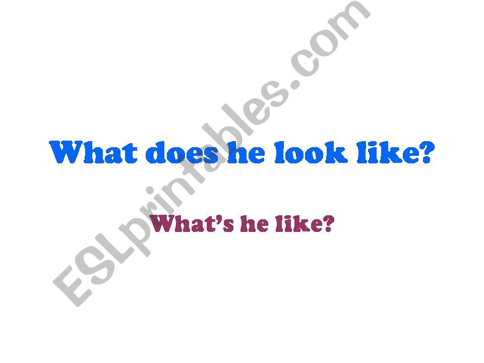 What does she/she look like? powerpoint