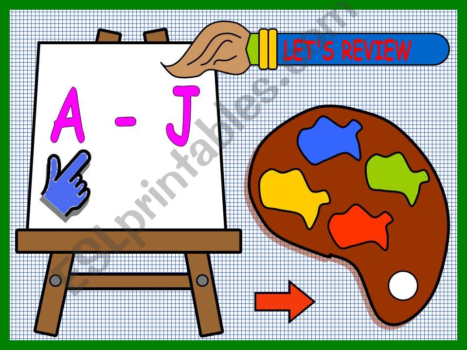 A,B,C for kids-6: REVIEW A-J powerpoint
