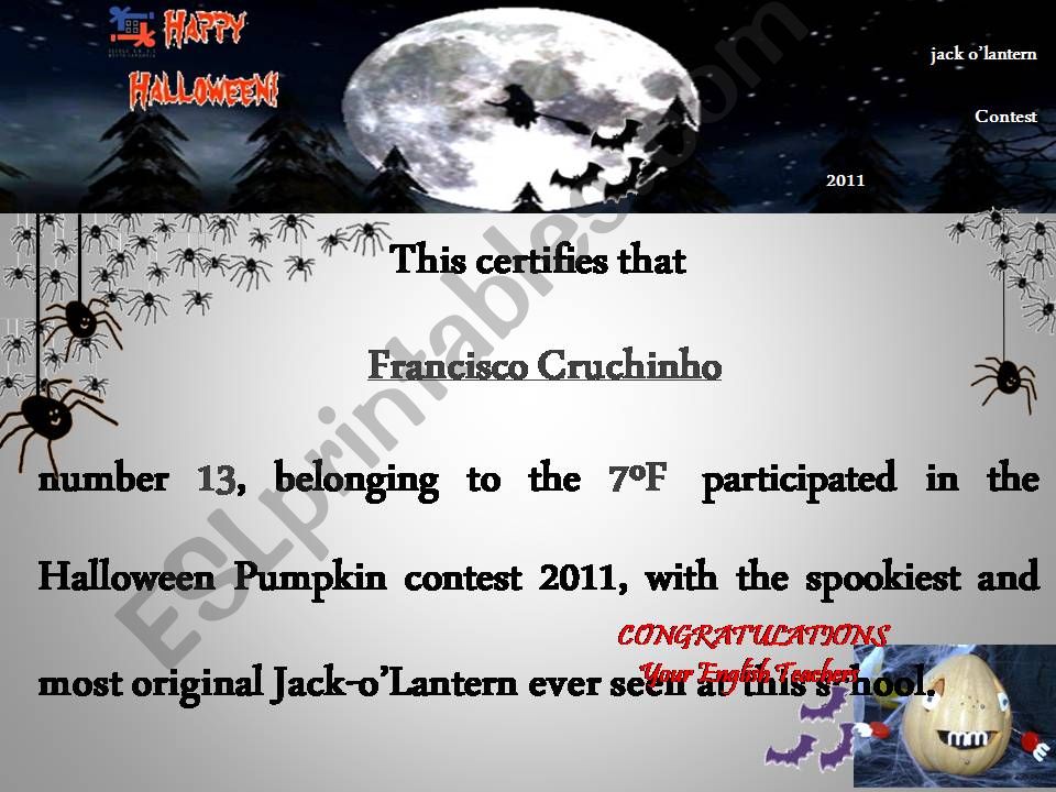 halloween certificates powerpoint