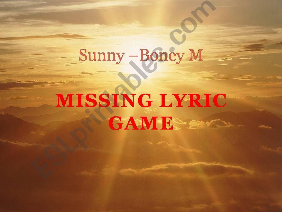 Sunny Missing Lyrics and song practise