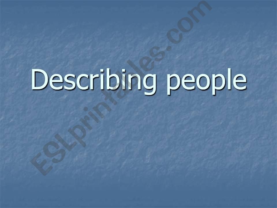 Describing people (body built).