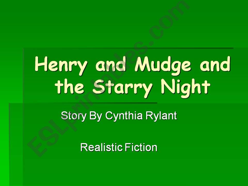 Vocabulary PPT for Henry and Mudge and the Starry Night for HM