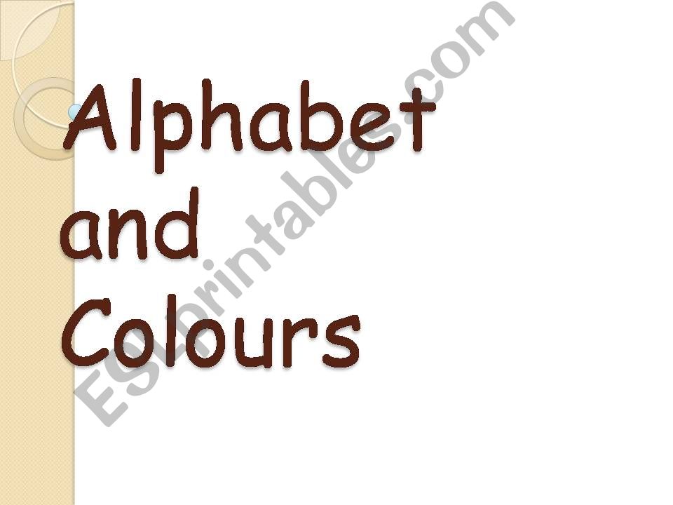 Alphabet, phonetics and colours