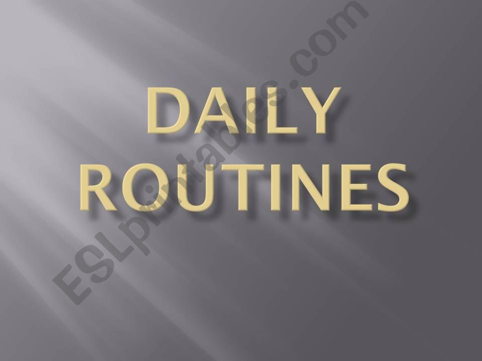Daily routines - guessing powerpoint