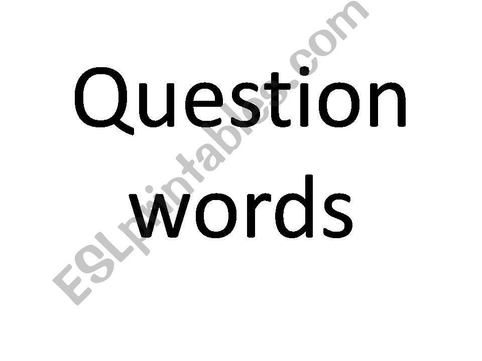 Basic question words powerpoint