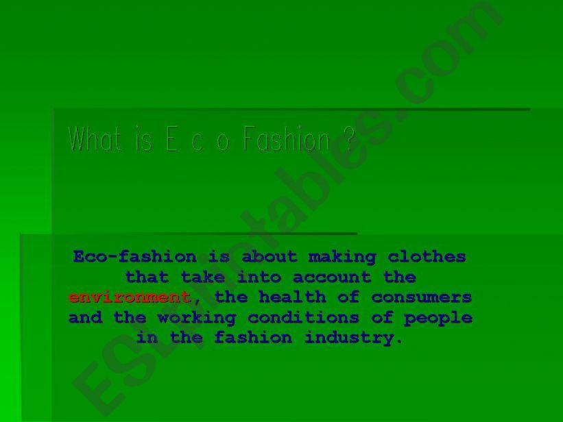 Eco fashion powerpoint