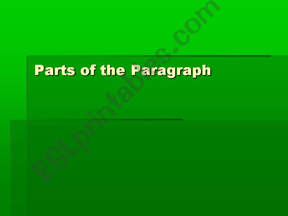 Paragraph Writing powerpoint