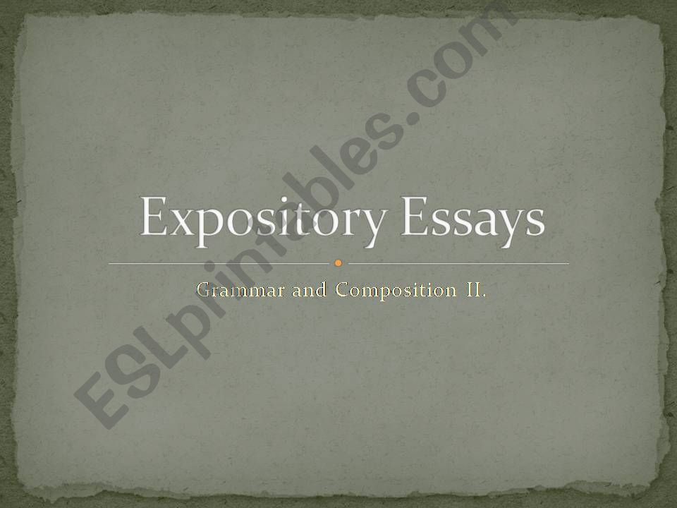 Expository Essay powerpoint