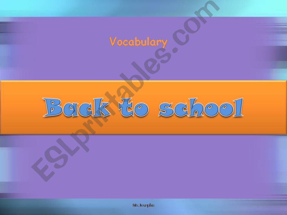 Back to school powerpoint