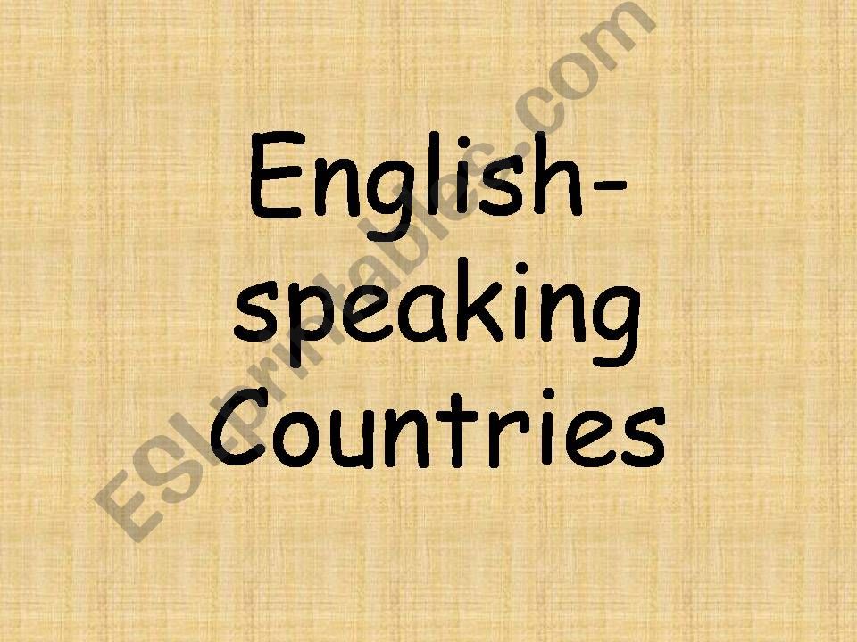 English-speaking countries powerpoint