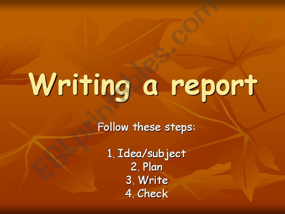 Writing a report comparing something