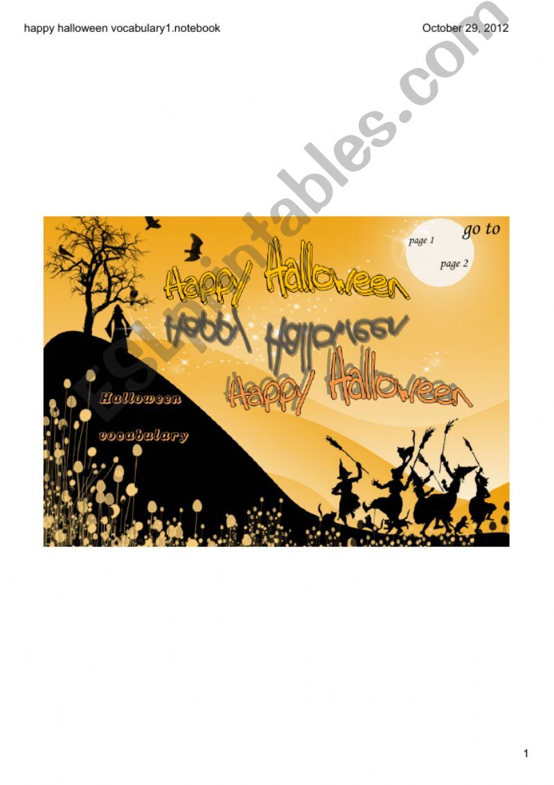 Halloween vocabulary powerpoint