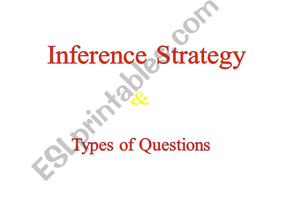 Inference Strategy & Types of Questions