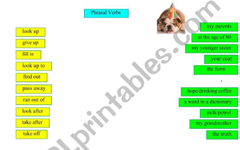 Phrasal verbs 1 - Intermediate.