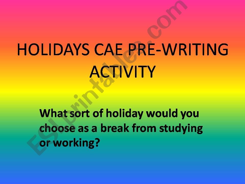 CAE PRE WRITING TASK powerpoint