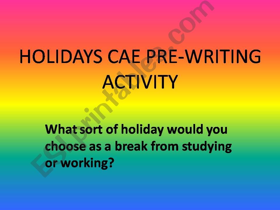 CAE PRE WRITING TASK powerpoint