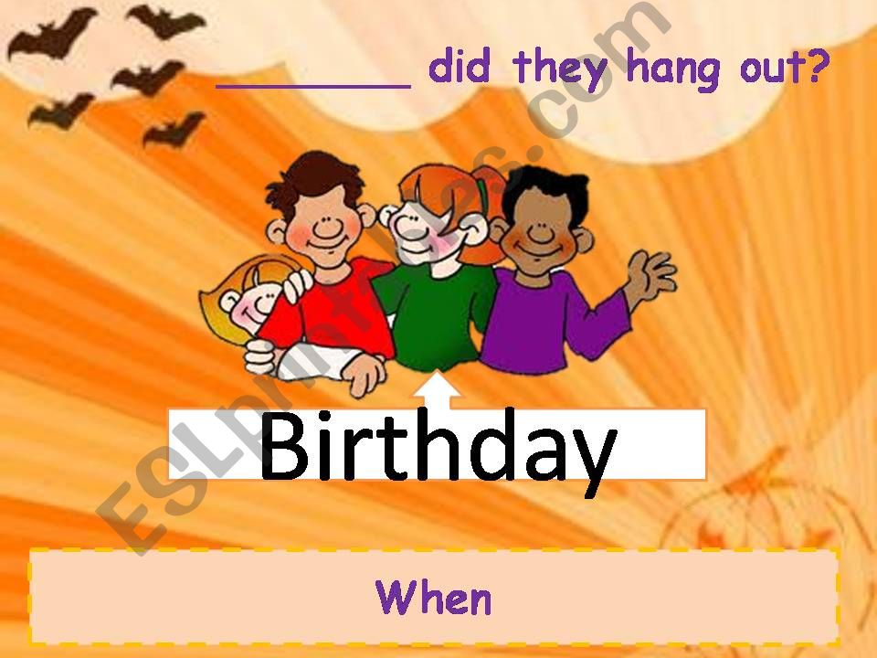 Wh~ questions Halloween Game powerpoint