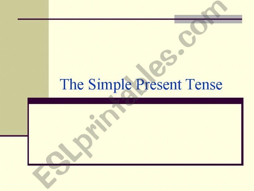 the simple present tense powerpoint