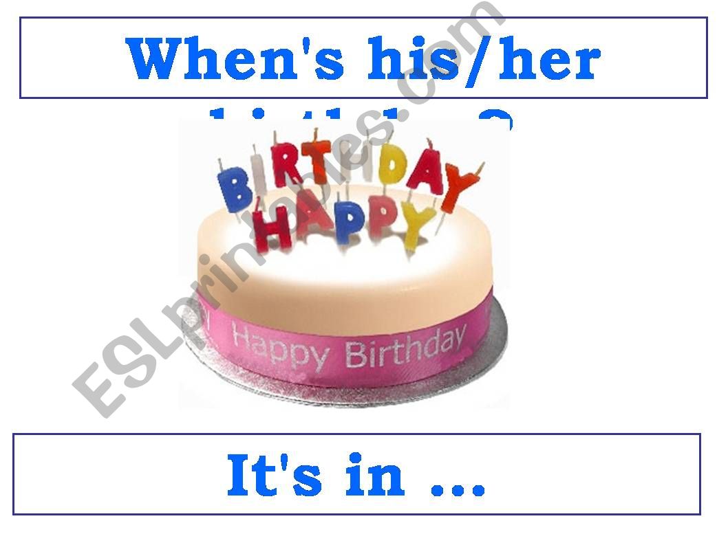 When is His/Her Birthday? Pronoun and Birthday Practice