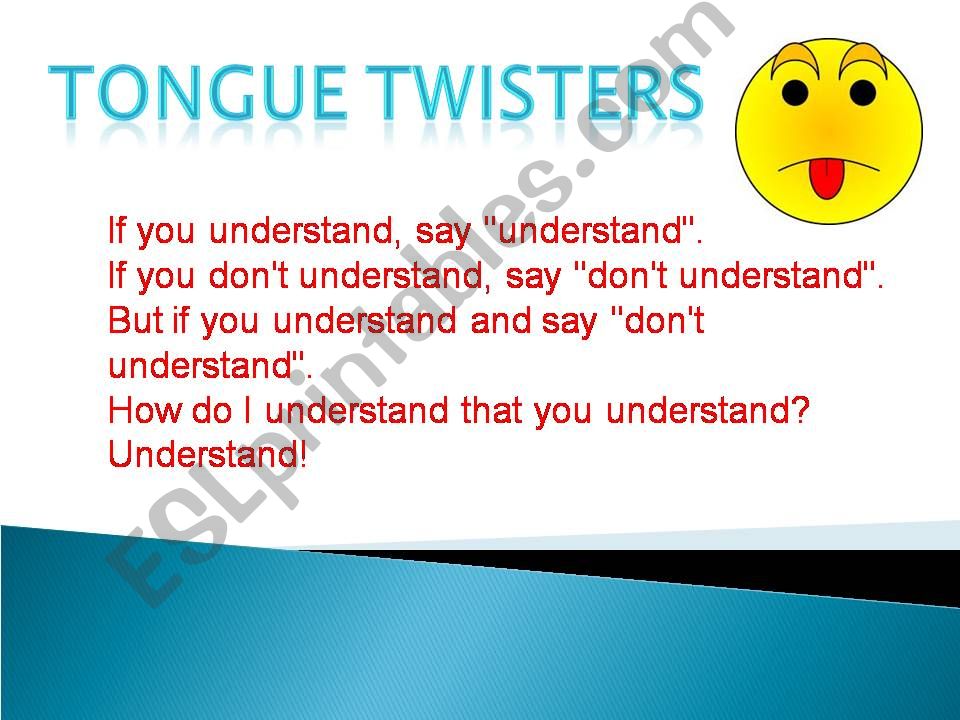 TONGUE TWISTERS powerpoint