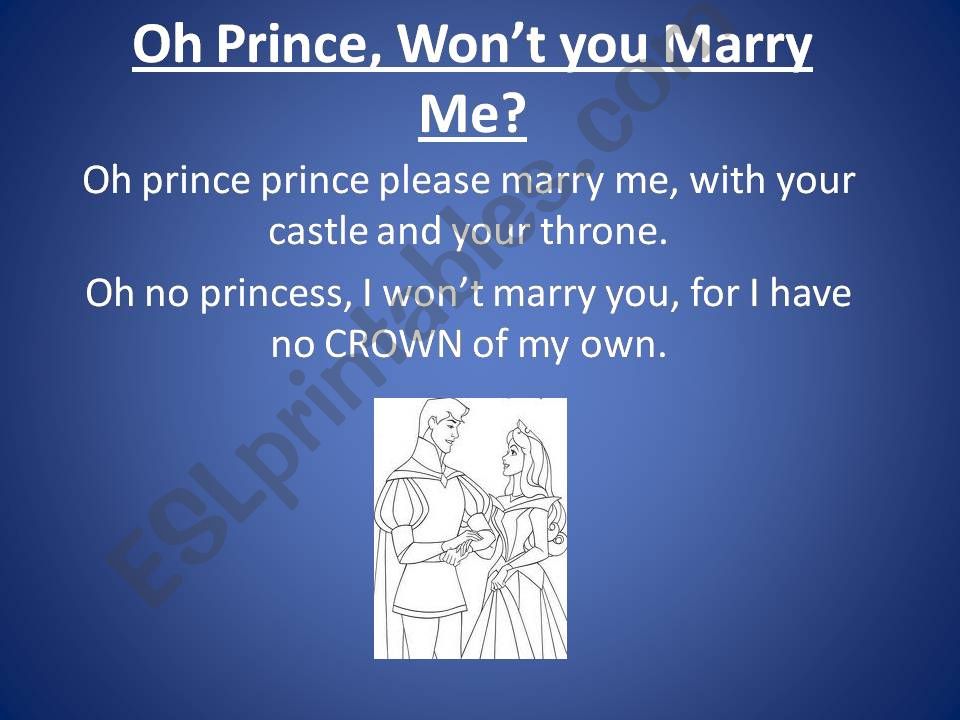 Oh Prince, please marry me powerpoint