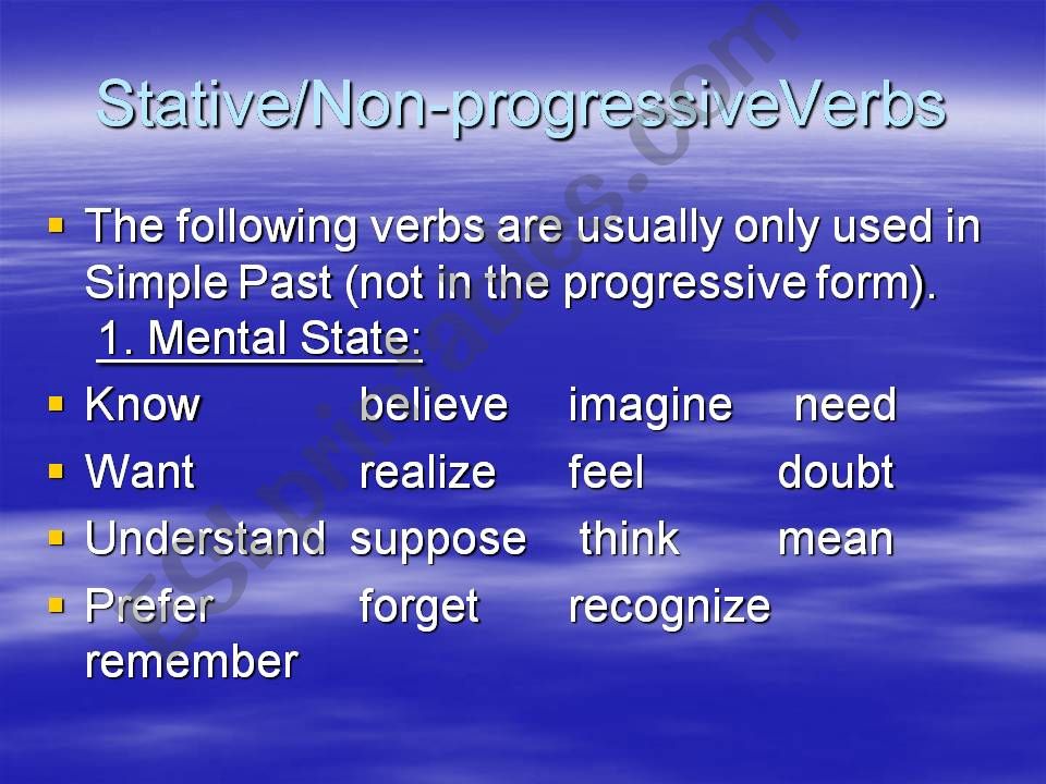 Nonprogressive Verbs powerpoint