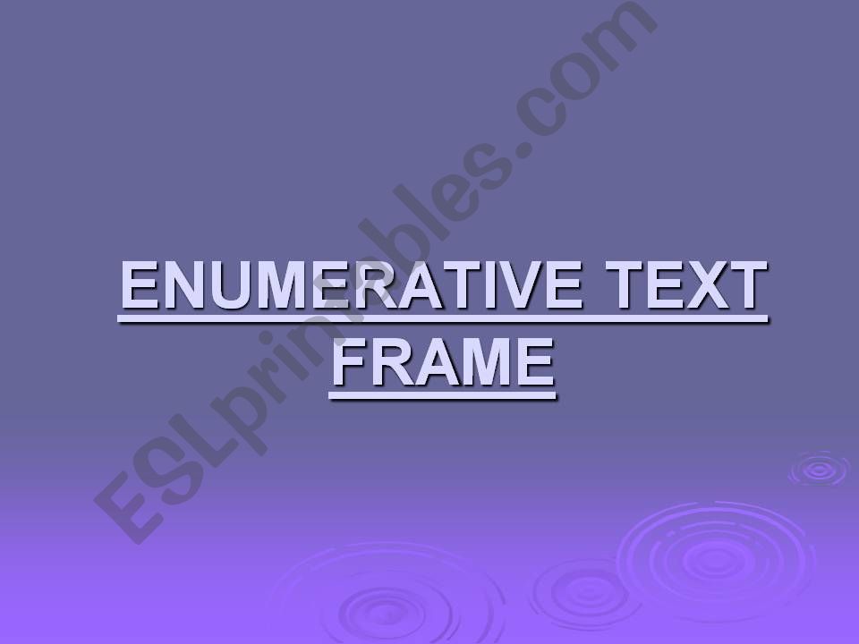 reading skill Enumerative Text