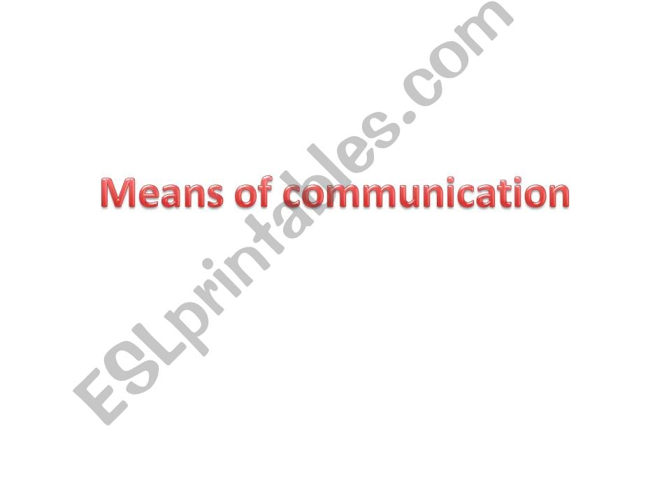 means of cpmmunication powerpoint