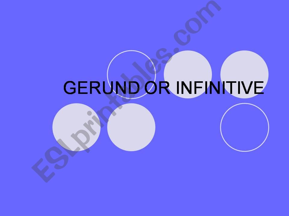 gerund versus infinitive powerpoint