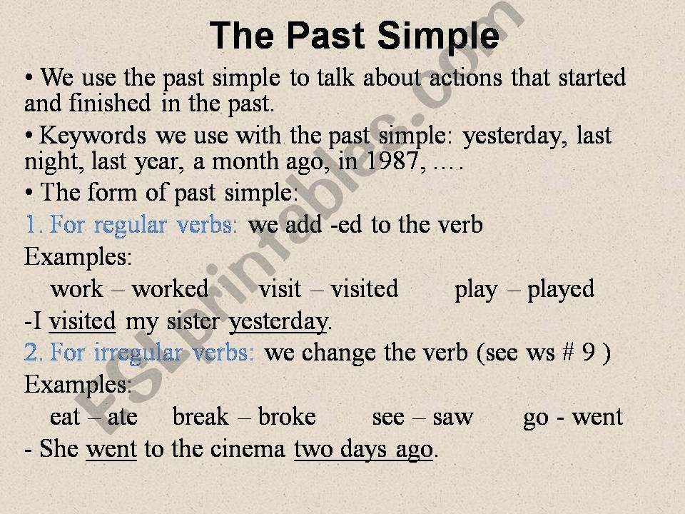Past Simple powerpoint