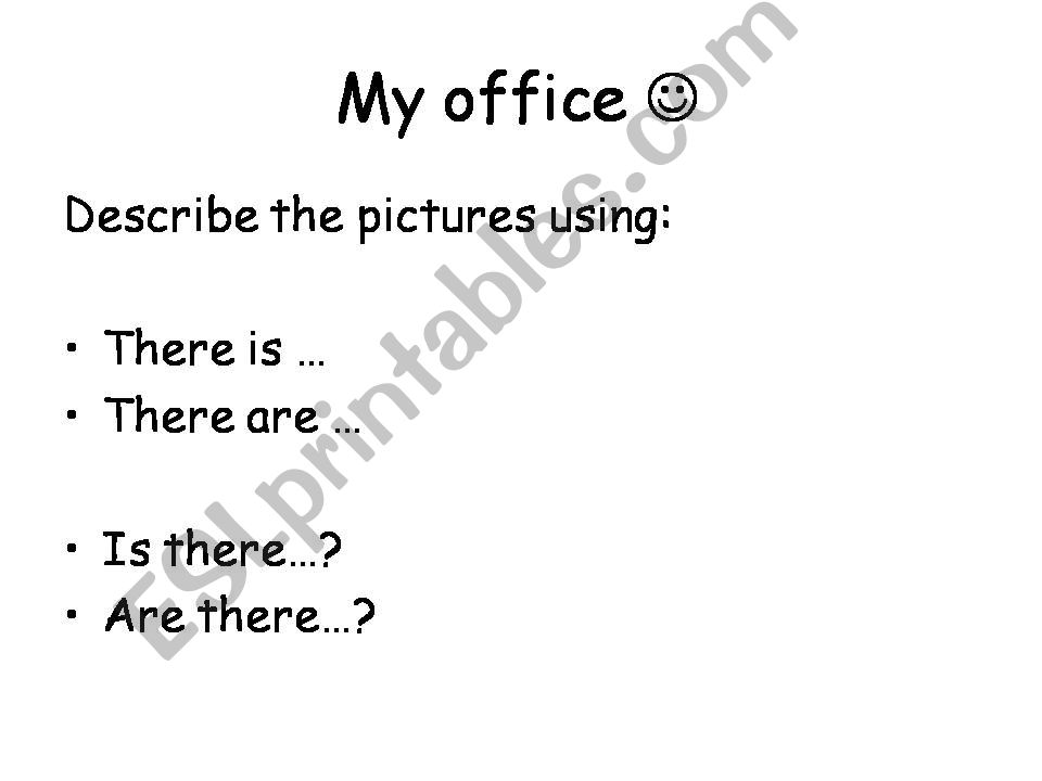 Describing picture using there is, there are