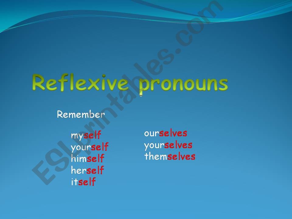 reflexive pronouns powerpoint