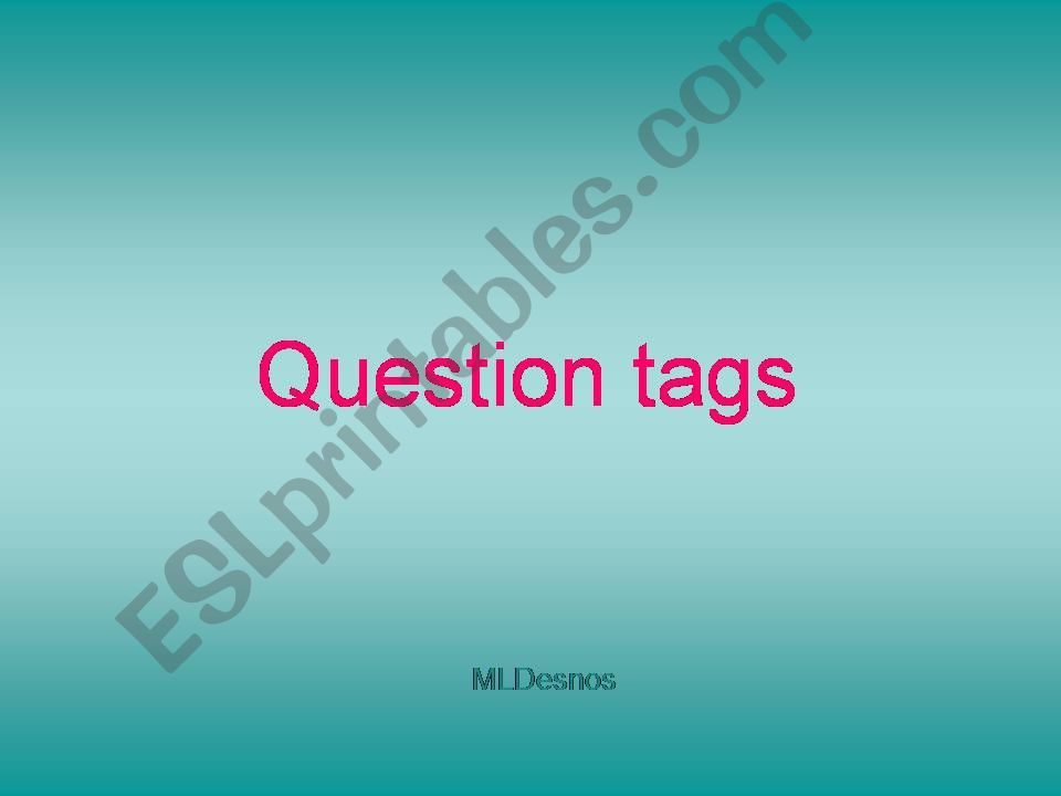 question tags step1 powerpoint