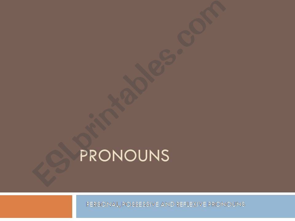 pronouns (persomal, posessive and reflexive)