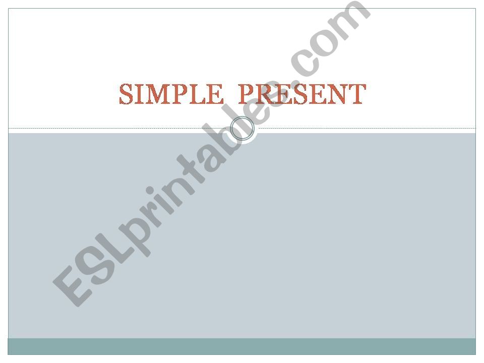 SIMPLE PRESENT powerpoint