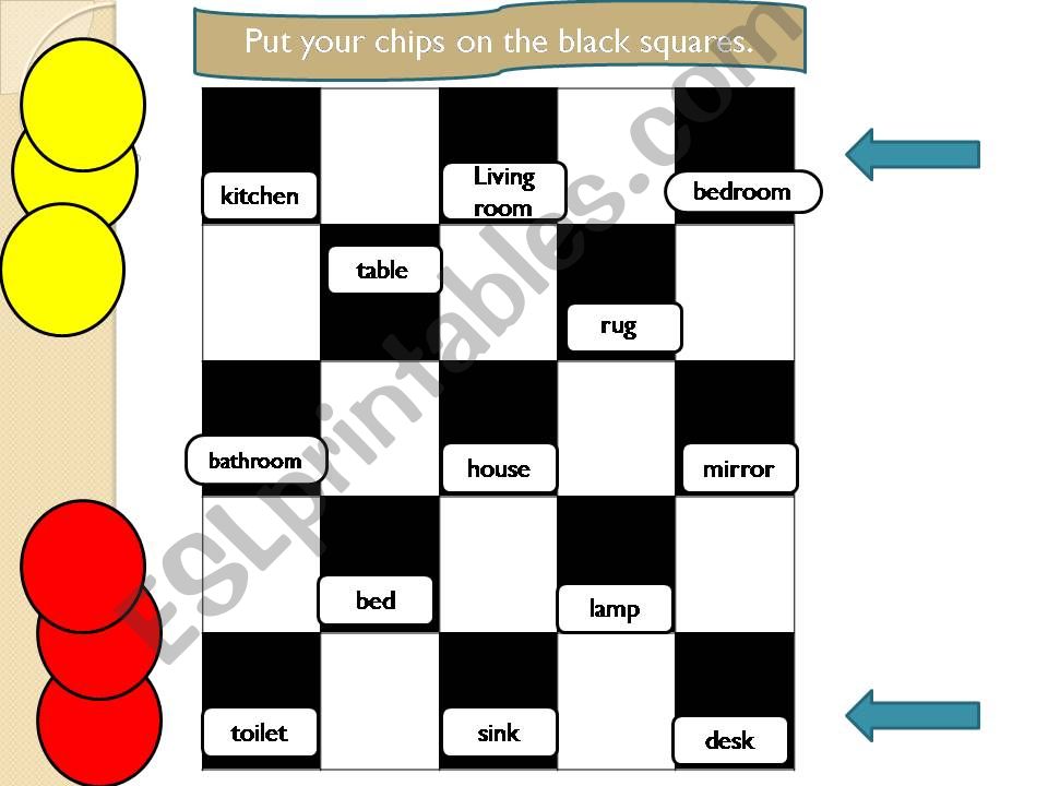 Whats in the House? Checkers board game