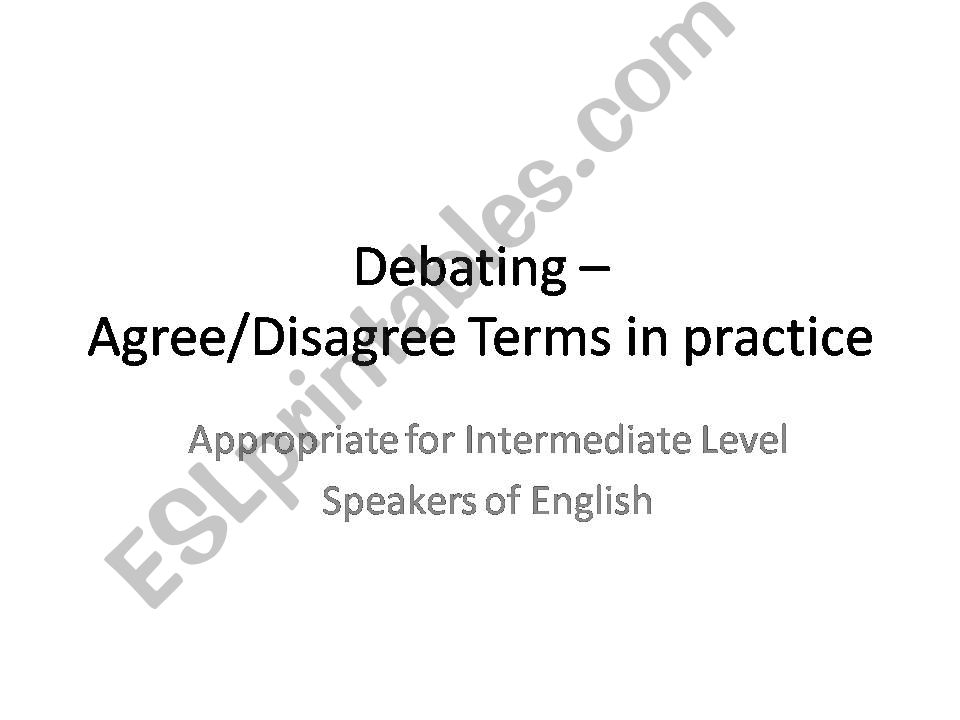 Debate Terms Activity powerpoint