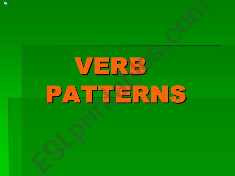 verb patterns powerpoint