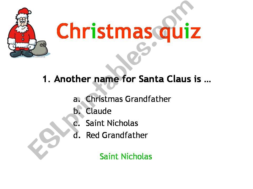 Christmas quiz powerpoint