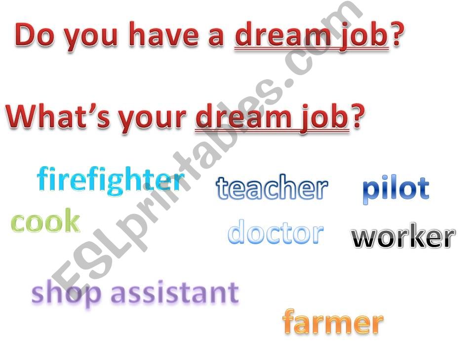dream jobs powerpoint