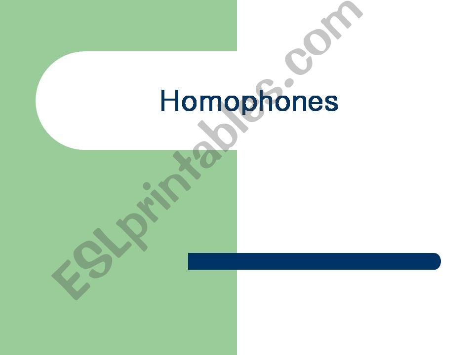 Homophones powerpoint