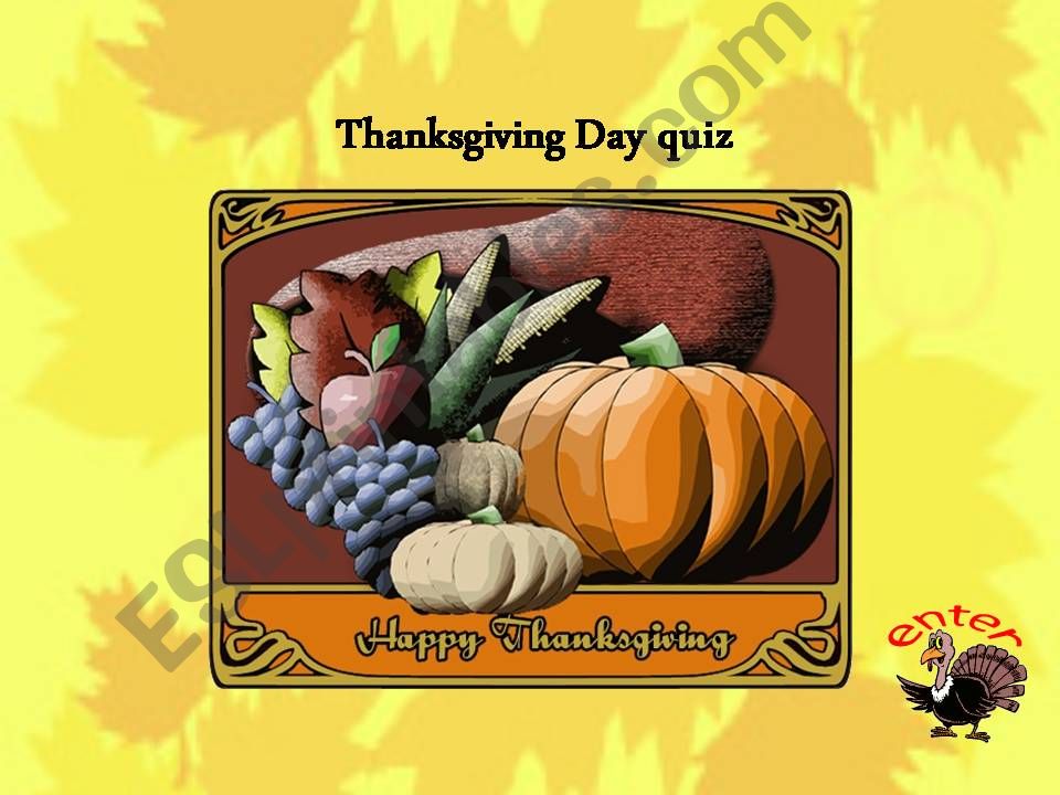 Thanksgiving quiz powerpoint