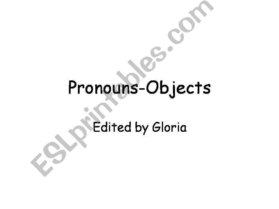 Pronoun- Objects powerpoint